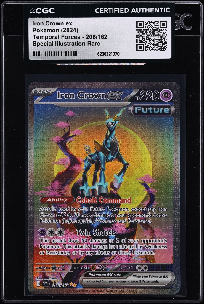2024 Pokemon Scarlet & Violet Temporal Forces SIR Iron Crown Ex #206 CGC AUTH