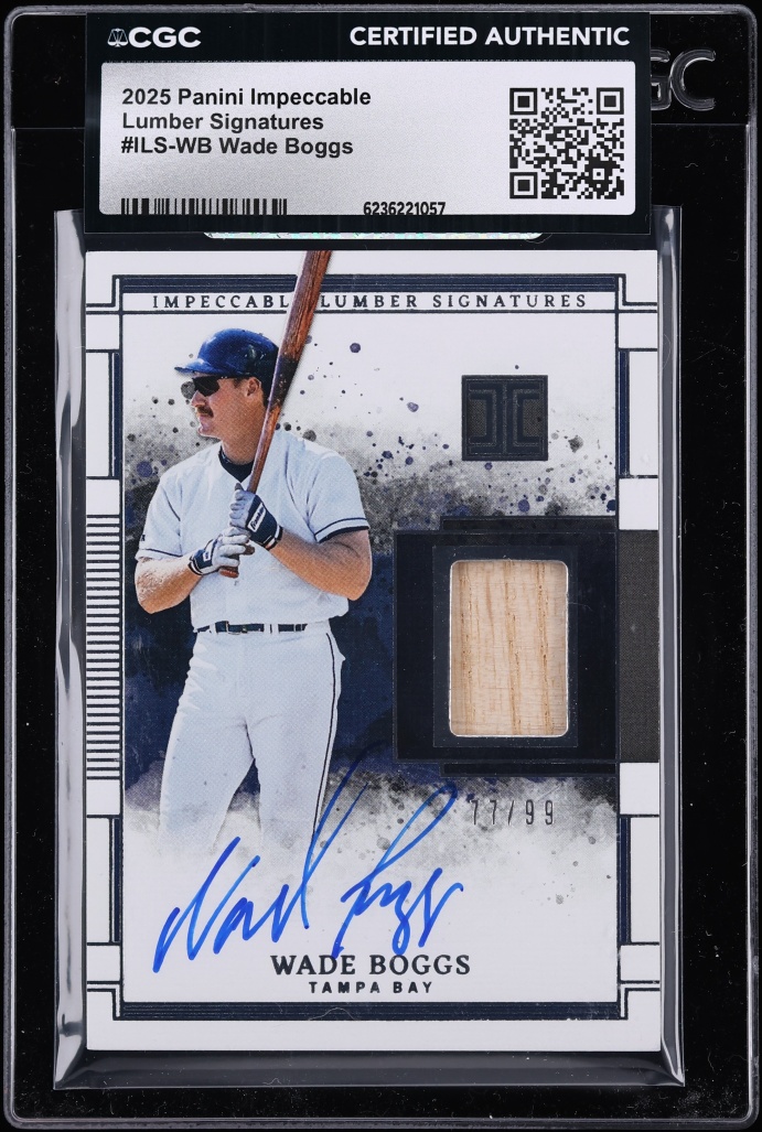 2025 Panini Impeccable Lumber Signatures Wade Boggs RELIC AUTO /99 #ILS-WB CGC AUTH