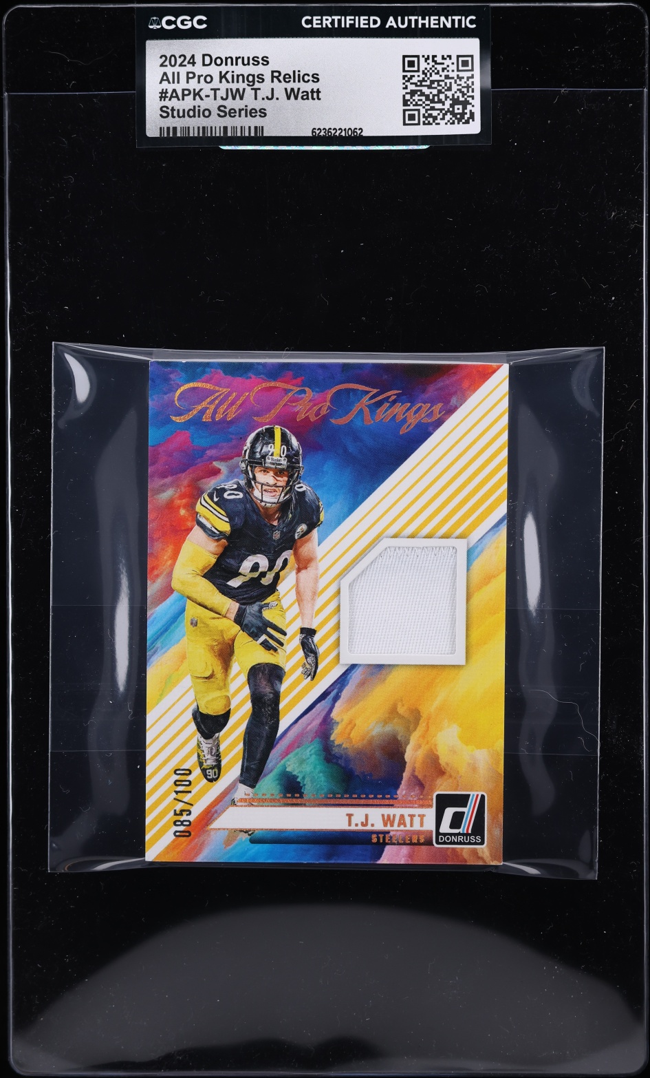 2024 Donruss All Pro Kings Relics Studio Series TJ Watt PATCH /100 #APK-TJW CGC AUTH