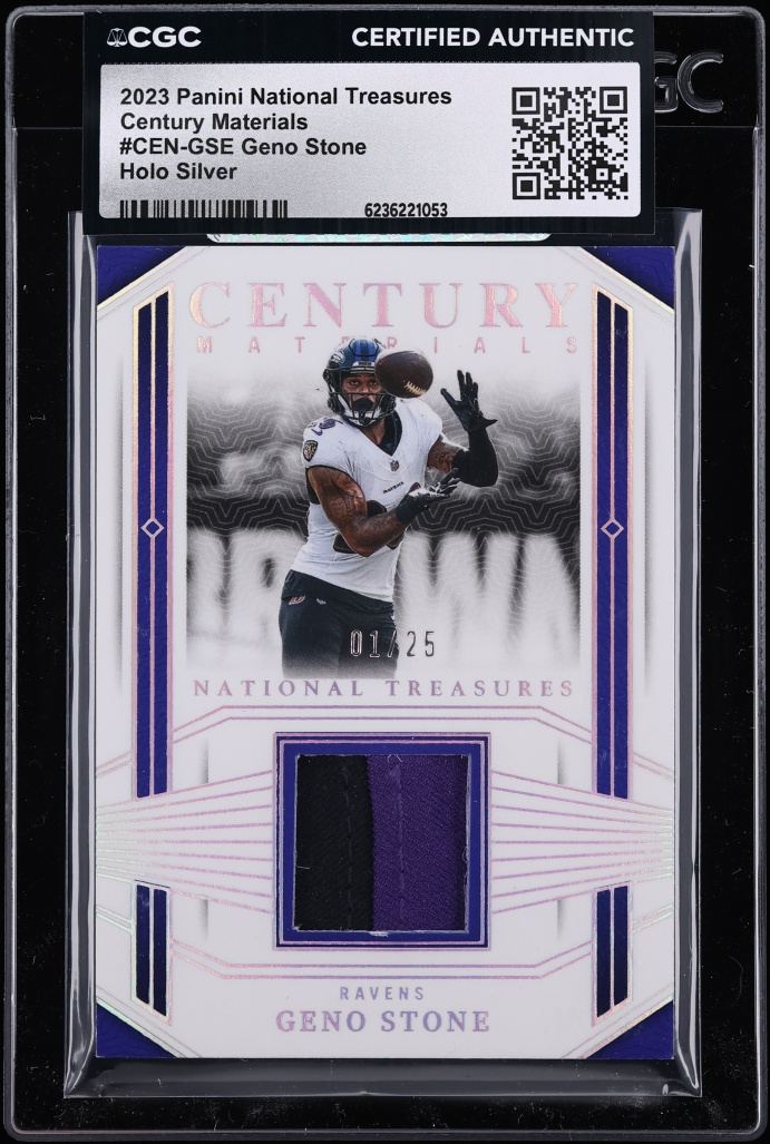 2023 National Treasures Century Materials Holo Silver Geno Stone PATCH 1/25 #CEN-GSE CGC AUTH