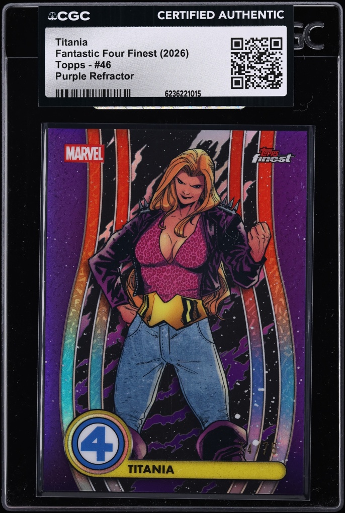 2026 Finest Fantastic Four Purple Refractor Titania /75 #46 CGC AUTH