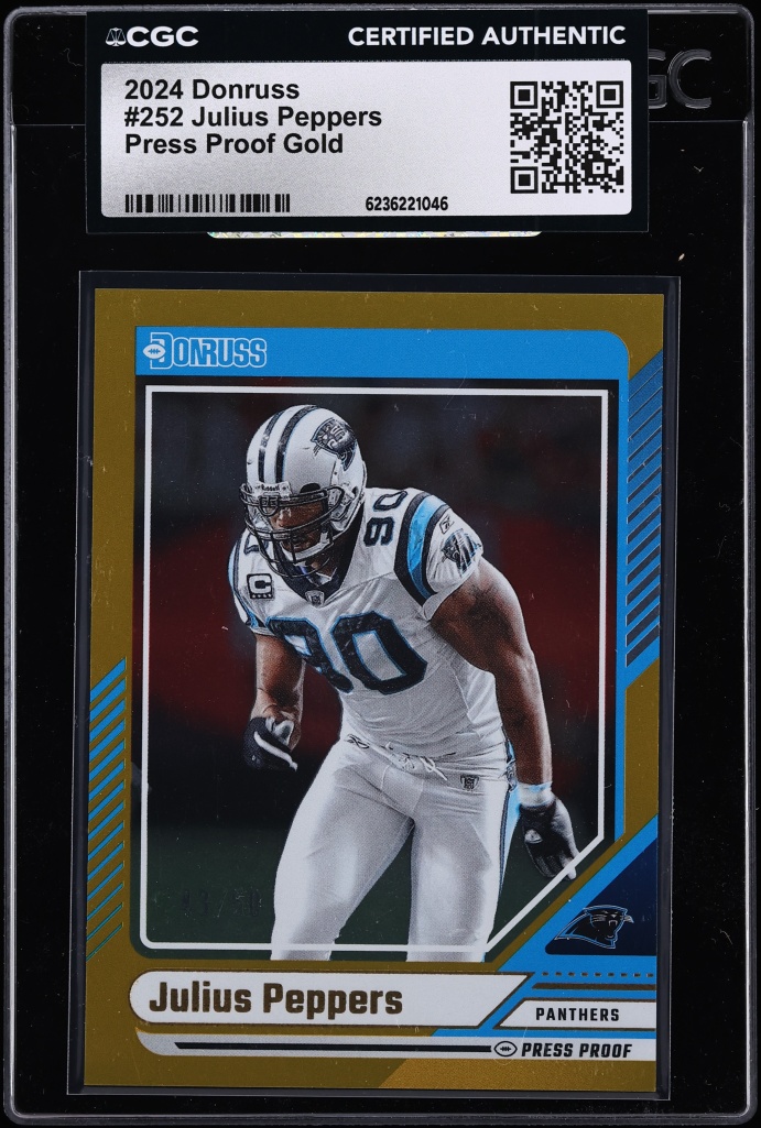 2024 Donruss Press Proof Gold Julius Peppers /50 #252 CGC AUTH