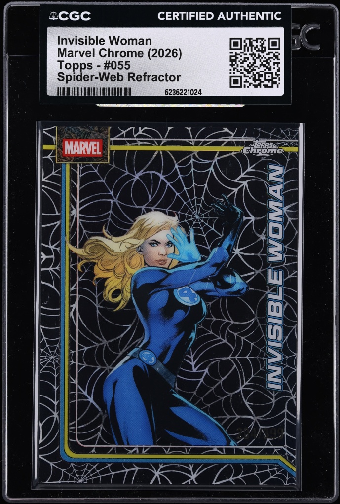 2026 Topps Chrome Marvel Spider-Web Refractor Invisible Woman /399 #055 CGC AUTH