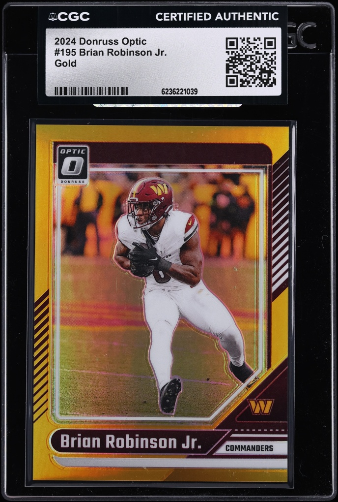 2024 Donruss Optic Gold Brian Robinson Jr. /10 #195 CGC AUTH