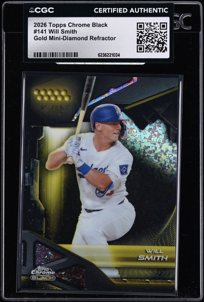 2026 Topps Chrome Black Gold Mini Diamond Refractor Will Smith /50 #141 CGC AUTH