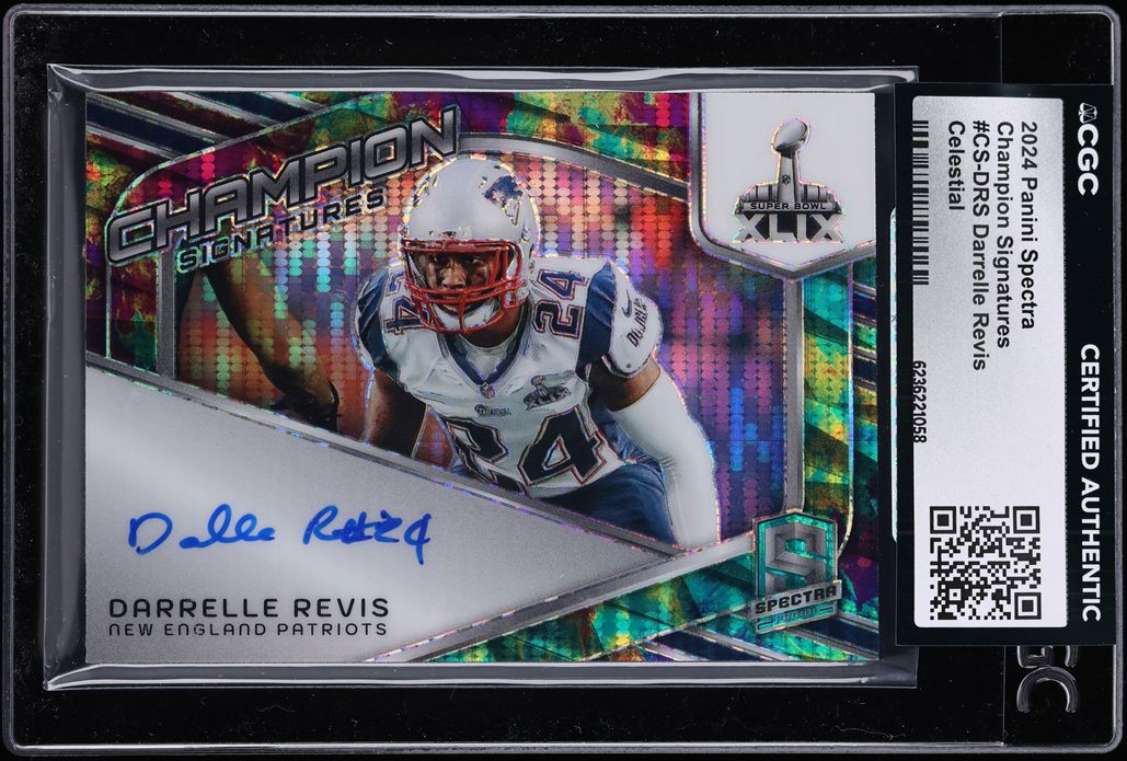 2024 Panini Spectra Champion Signatures Celestial Darrelle Revis AUTO /99 #CS-DRS CGC AUTH