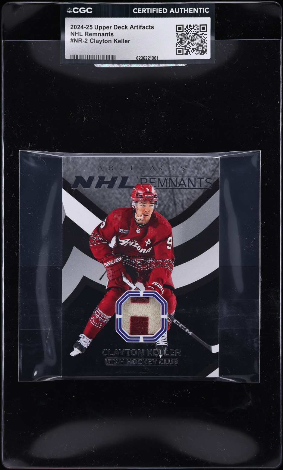2024 Upper Deck Artifacts NHL Remnants Clayton Keller PATCH #NR-2 CGC AUTH