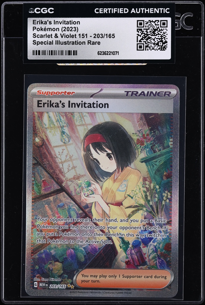 2023 Pokemon Scarlet & Violet 151 SIR Erika's Invitation #203 CGC AUTH