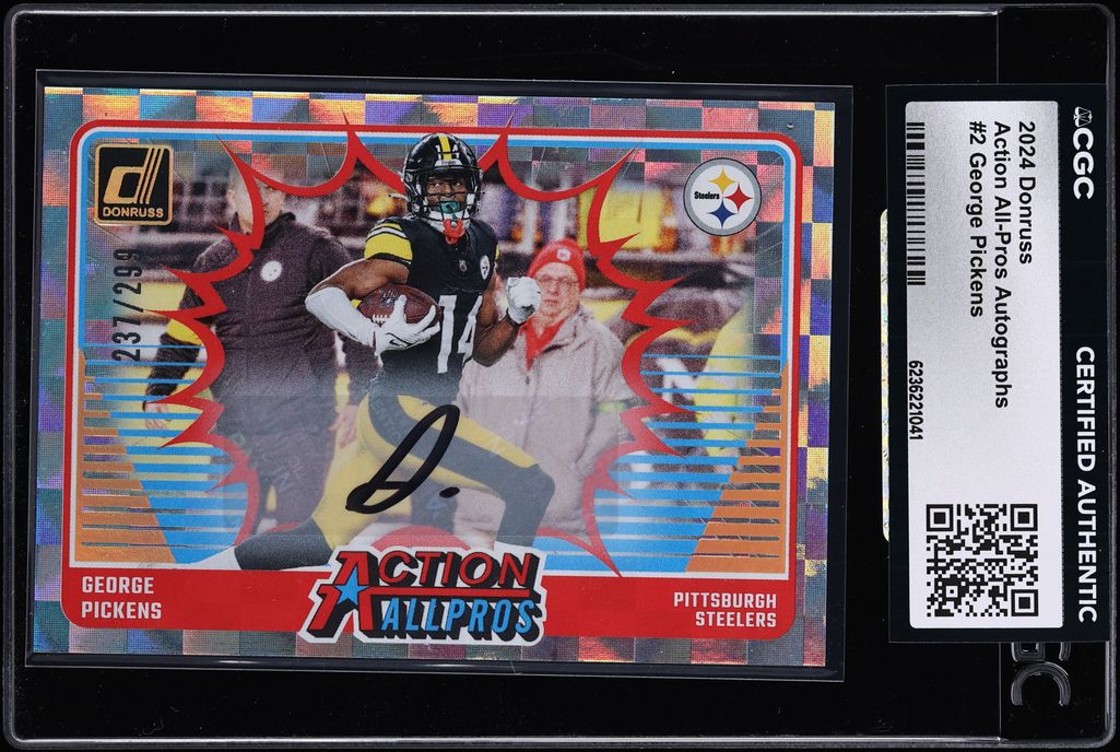 2024 Donruss Action All George Pickens AUTO /299 #2 CGC AUTH