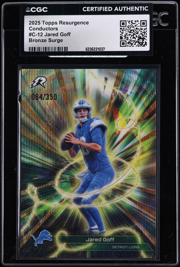 2025 Topps Resurgence Conductors Bronze Surge Jared Goff /350 #C-12 CGC AUTH