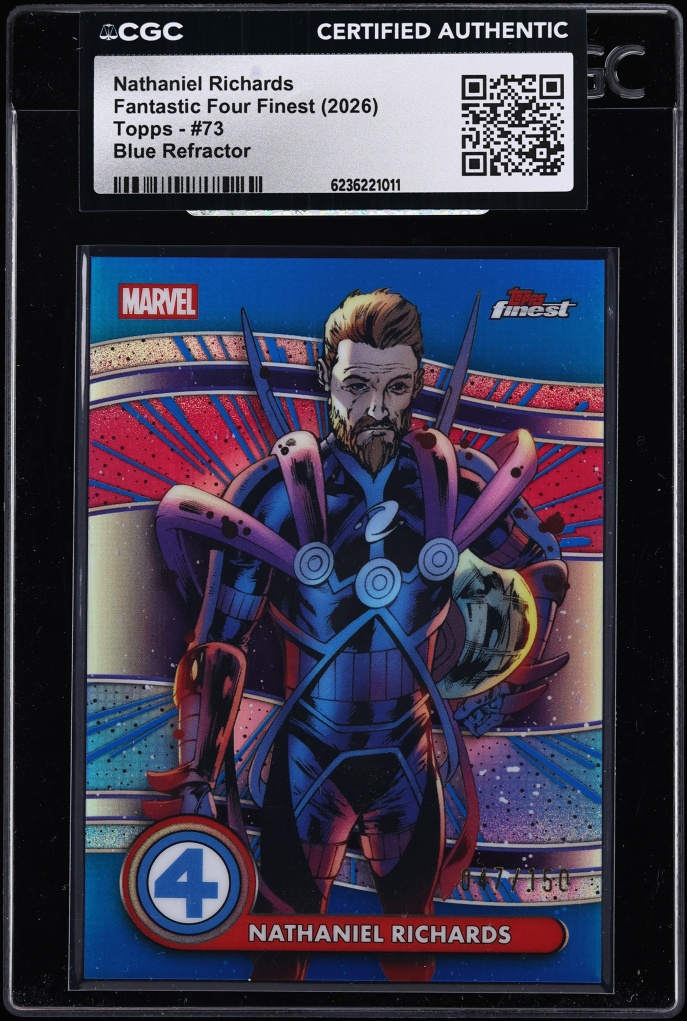 2026 Finest Fantastic Four Blue Refractor Nathaniel Richards /150 #73 CGC AUTH