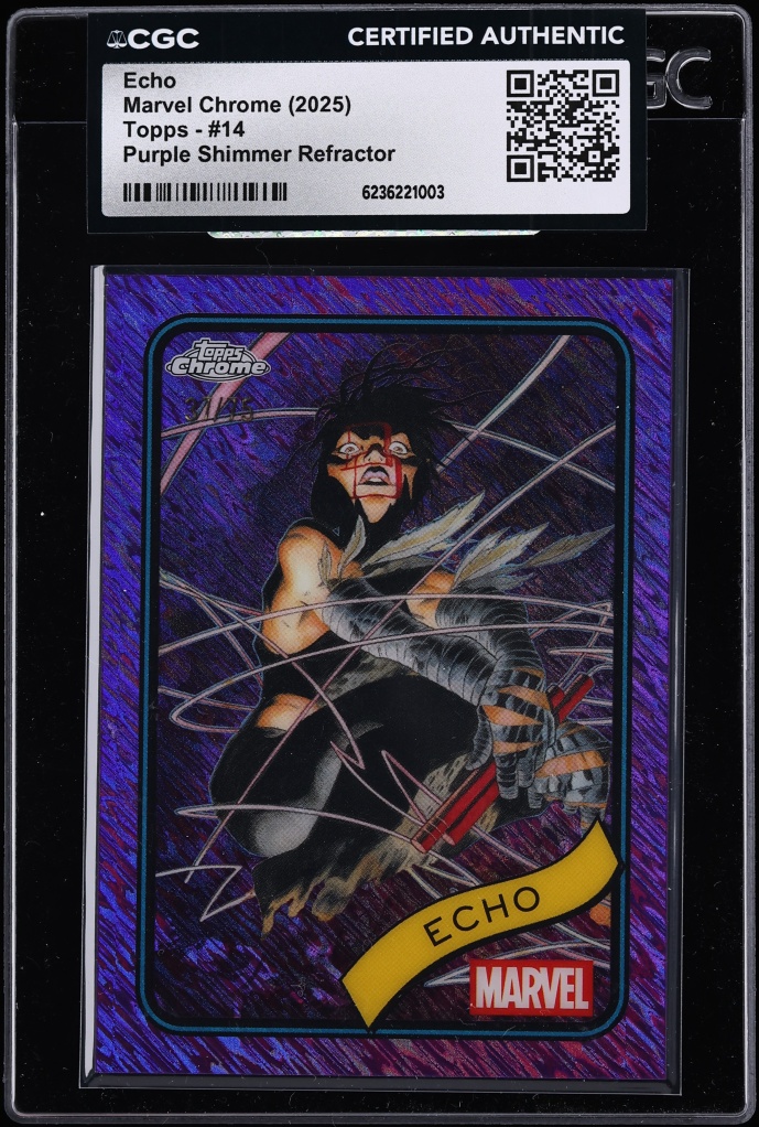 2025 Topps Chrome Marvel Purple Shimmer Refractor Echo /75 #14 CGC AUTH