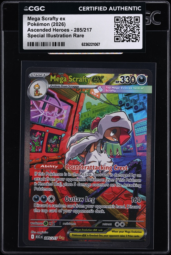 2026 Pokemon Mega Evolution Ascended Heroes SIR Mega Scrafty Ex #285 CGC AUTH