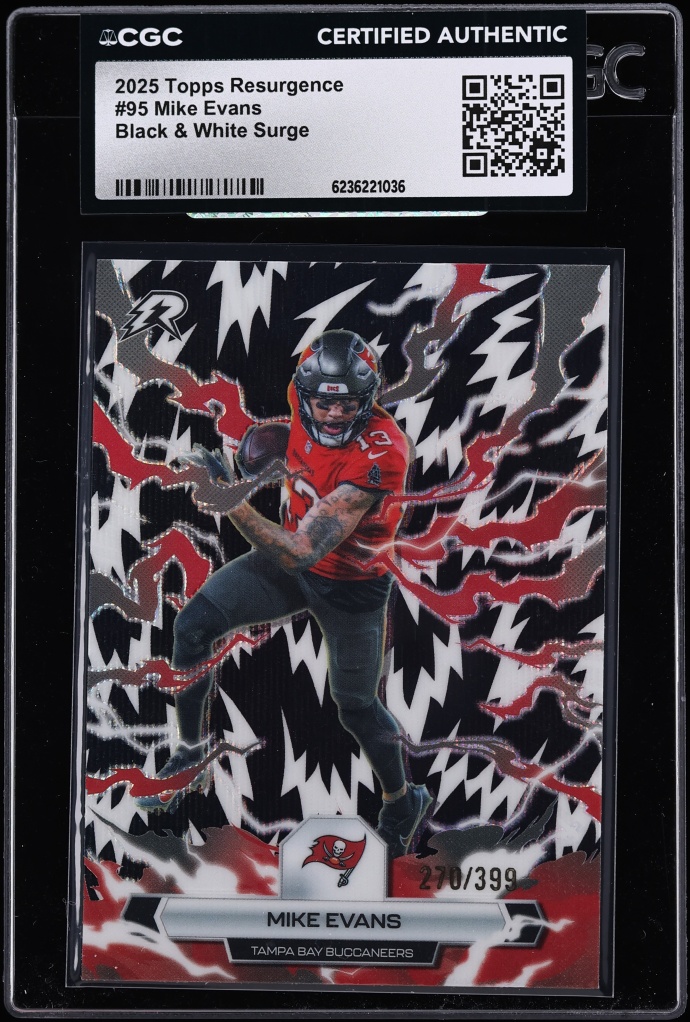 2025 Topps Resurgence Black & White Surge Mike Evans /399 #95 CGC AUTH