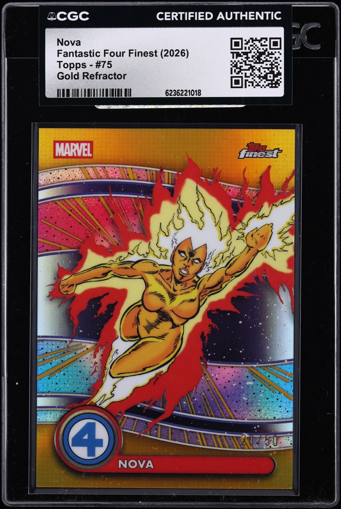 2026 Finest Fantastic Four Gold Refractor Nova /50 #75 CGC AUTH