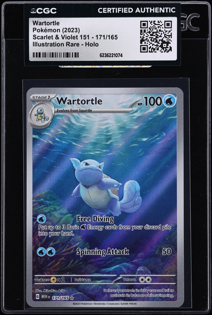 2023 Pokemon Scarlet & Violet 151 IR Wartortle #171 CGC AUTH