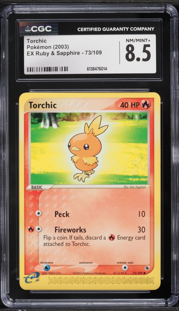 2003 Pokemon EX Ruby & Sapphire Torchic #73 CGC 8.5 NM-MT+