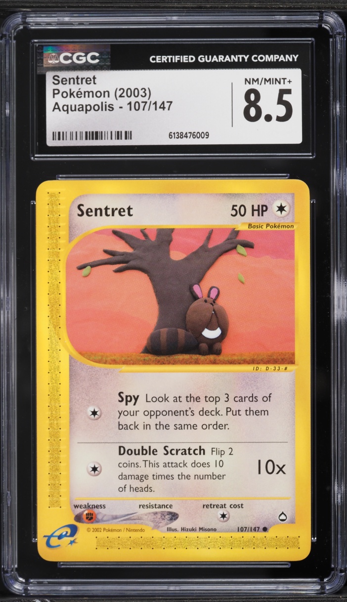 2003 Pokemon Aquapolis Sentret #107 CGC 8.5 NM-MT+
