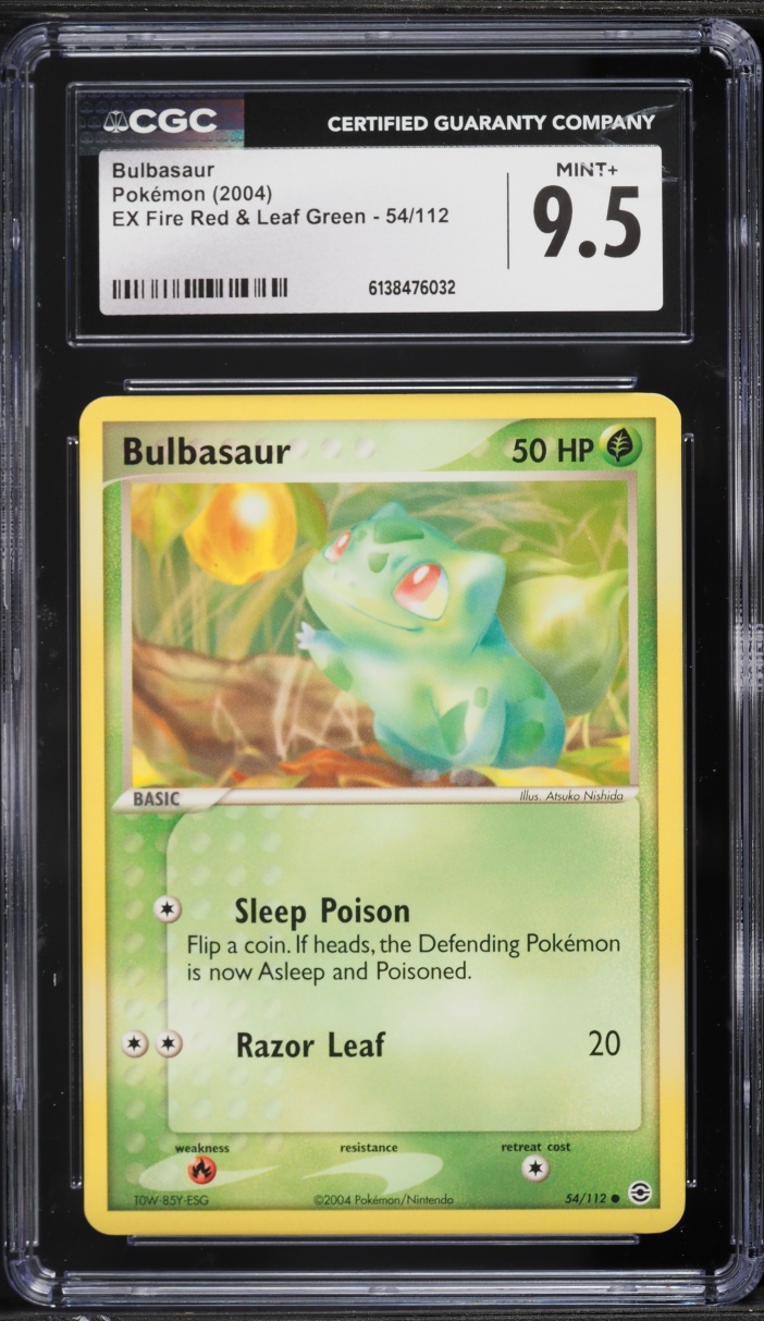 2004 Pokemon EX Fire Red & Leaf Green Bulbasaur #54 CGC 9.5 MINT+