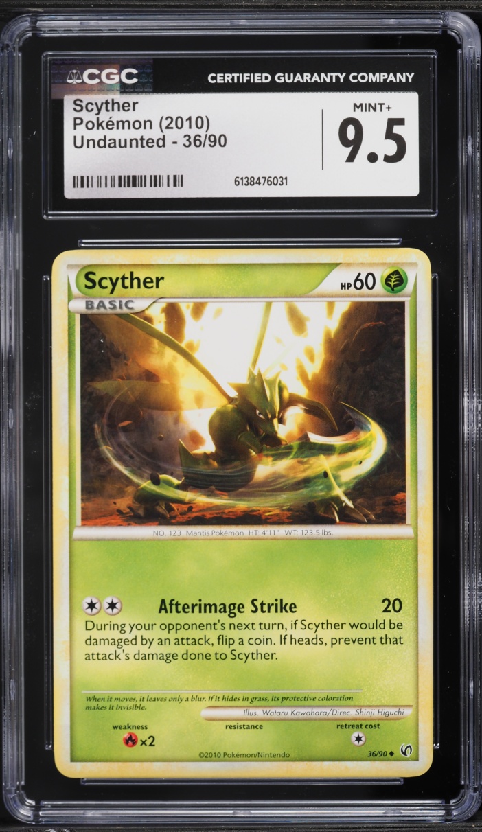 2010 Pokemon HeartGold & SoulSilver Undaunted Scyther #36 CGC 9.5 MINT+