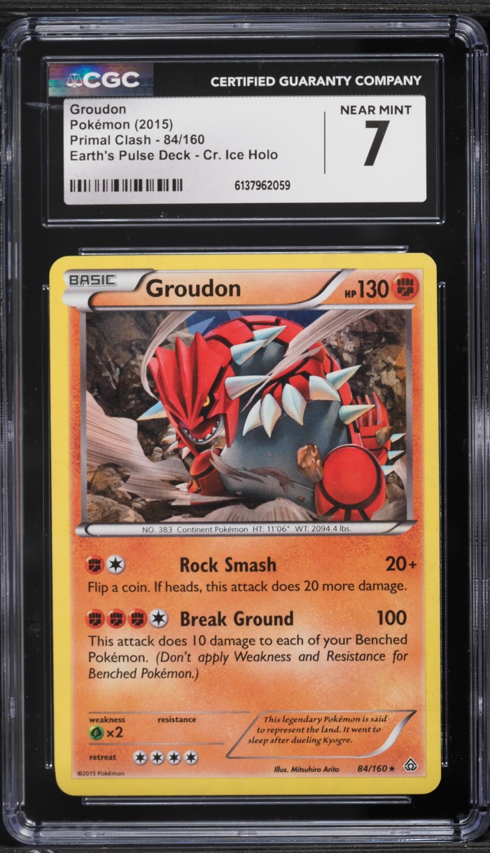 2015 Pokemon XY Primal Clash Earth's Pulse Deck Holo Groudon #84 CGC 7 NRMT