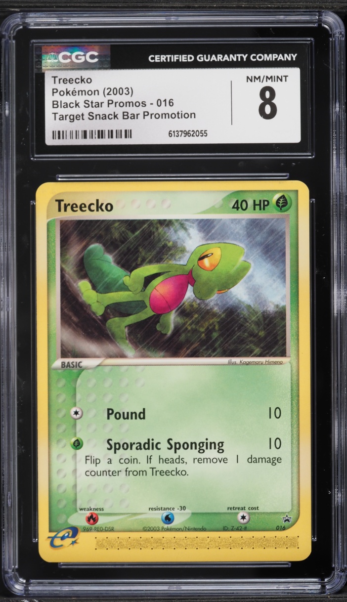 2003 Pokemon Black Star Promo Target Snack Bar Treecko #16 CGC 8 NM-MT
