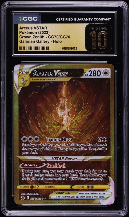 2023 Pokemon Sword & Shield Crown Zenith Gold Rare Arceus VSTAR #GG70 CGC 10 PRISTINE