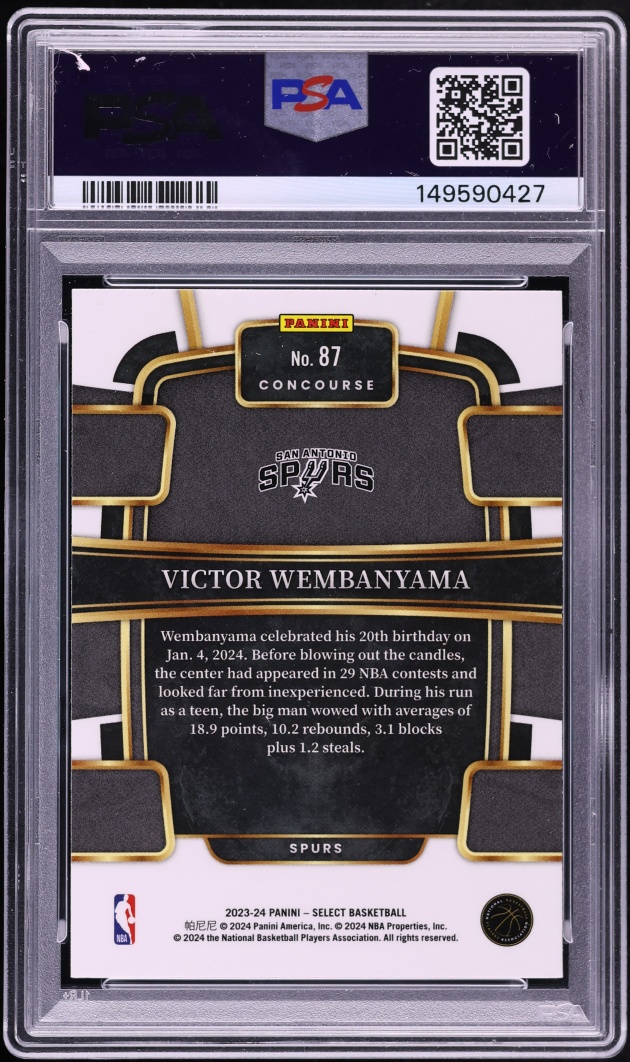 2023 Select Concourse Blue Victor Wembanyama ROOKIE #87 PSA 9 MINT