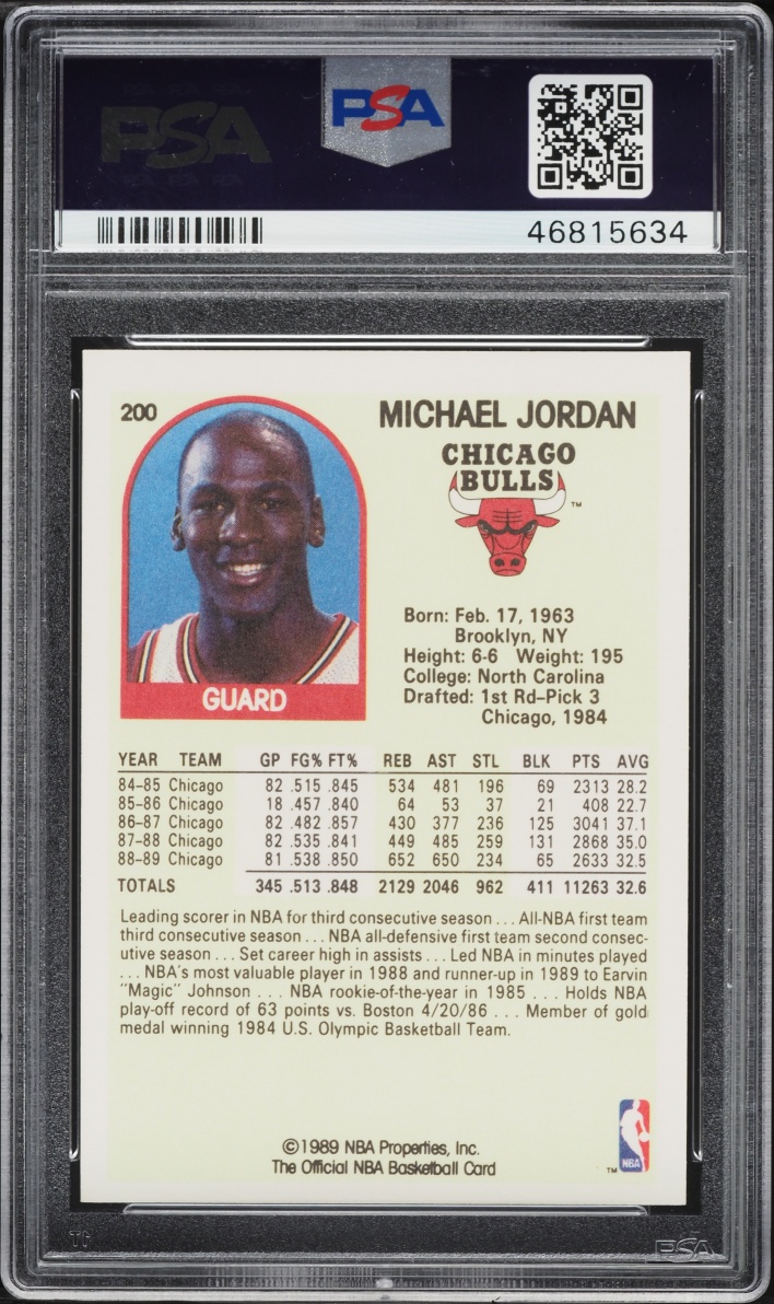 1989 Hoops Michael Jordan #200 PSA 10 GEM MINT