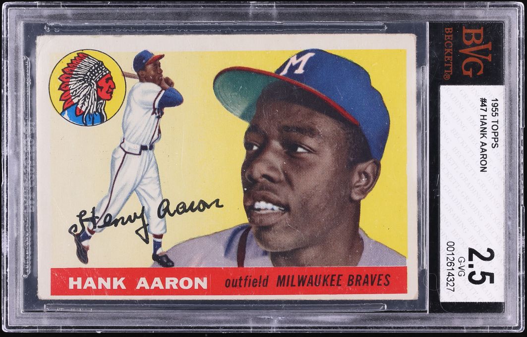 1955 Topps Hank Aaron #47 BVG 2.5 GD+