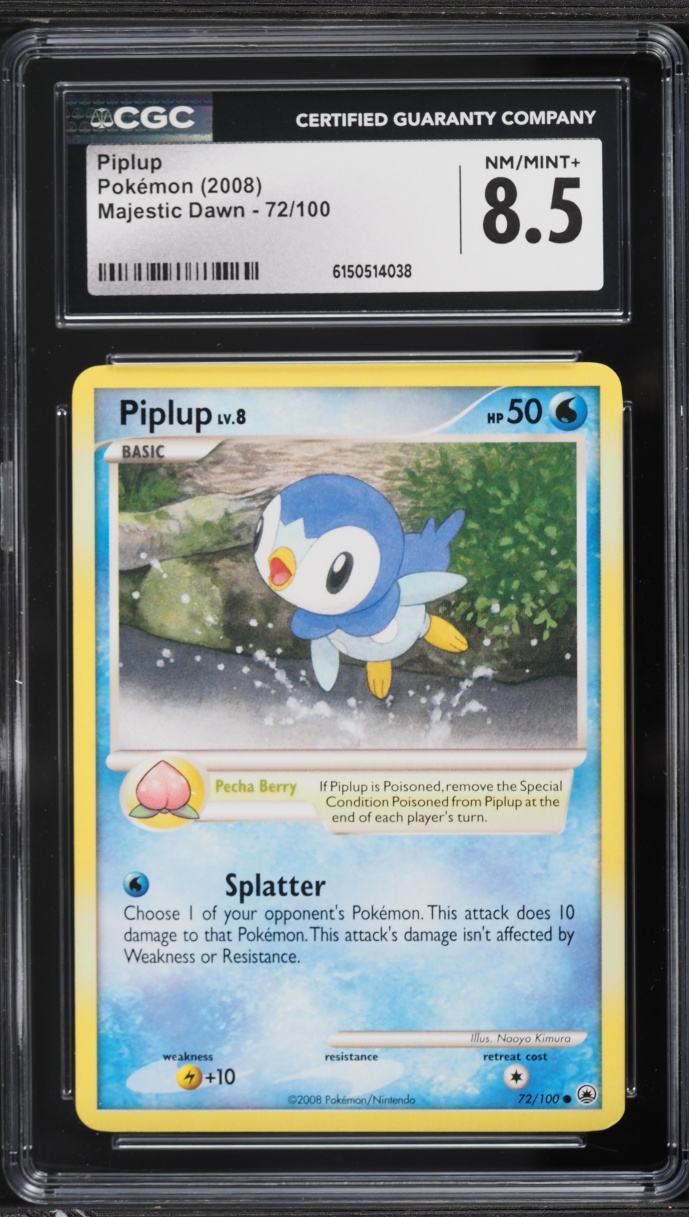 2008 Pokemon Diamond & Pearl Majestic Dawn Piplup #72 CGC 8.5 NM-MT+