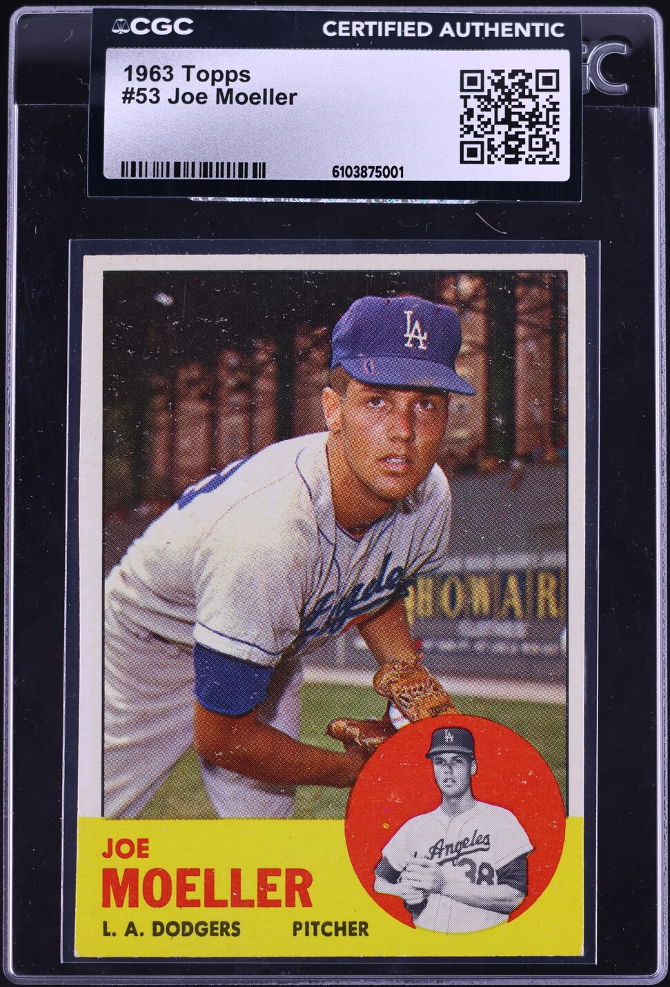 1963 Topps Joe Moeller ROOKIE #53 CGC AUTH
