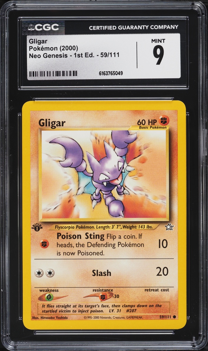 2000 Pokemon Neo Genesis 1st Edition Gligar #59 CGC 9 MINT