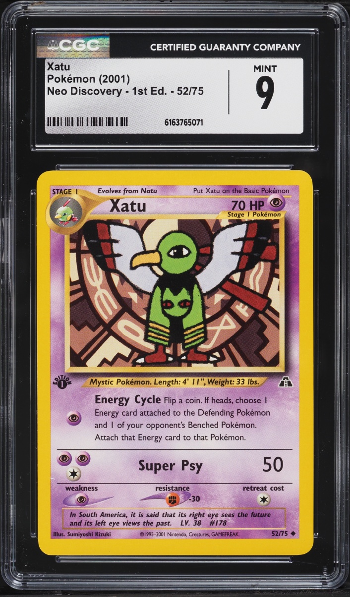 2001 Pokemon Neo Discovery 1st Edition Xatu #52 CGC 9 MINT
