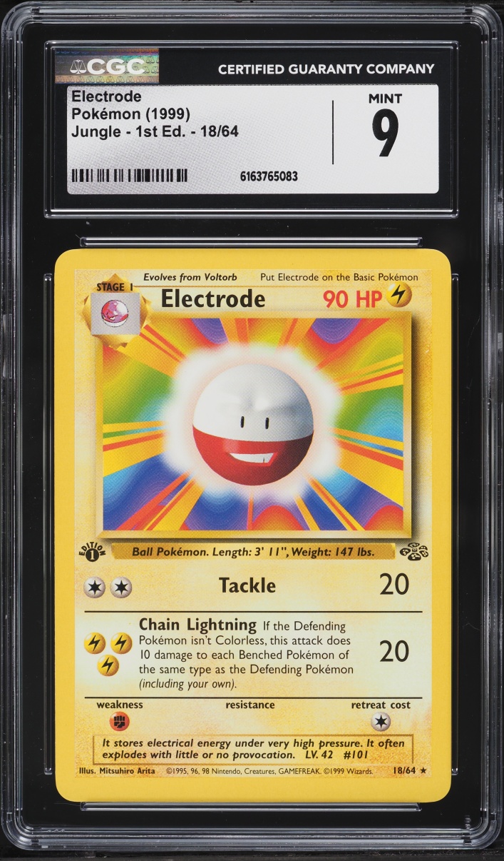1999 Pokemon Jungle 1st Edition Error Electrode #18 CGC 9 MINT