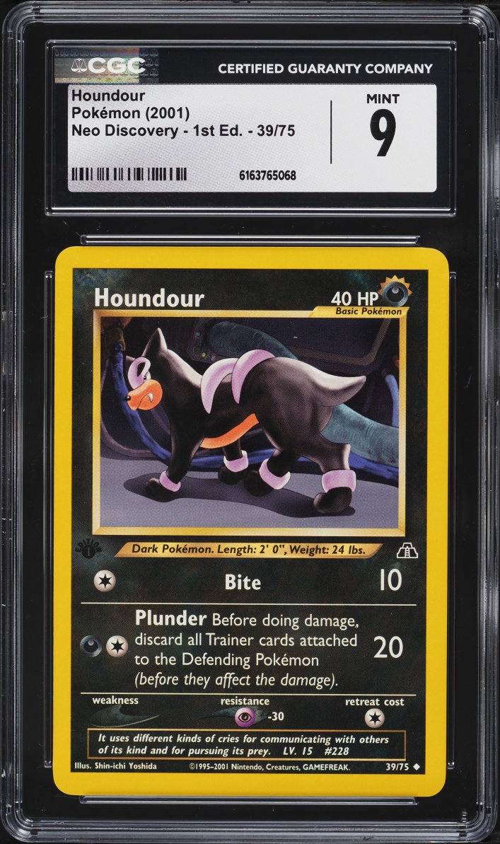 2001 Pokemon Neo Discovery 1st Edition Houndour #39 CGC 9 MINT