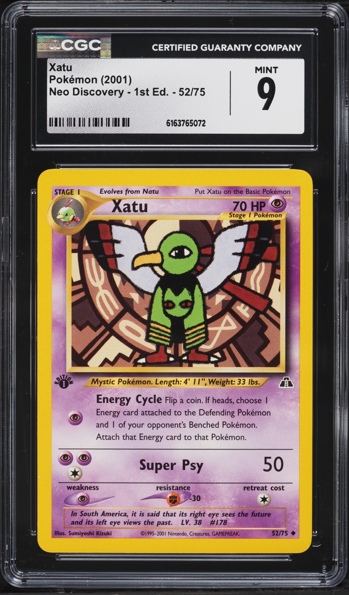 2001 Pokemon Neo Discovery 1st Edition Xatu #52 CGC 9 MINT