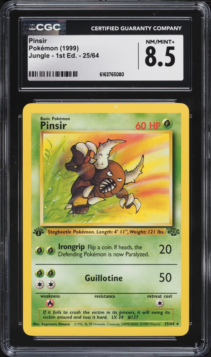 1999 Pokemon Jungle 1st Edition Pinsir #25 CGC 8.5 NM-MT+