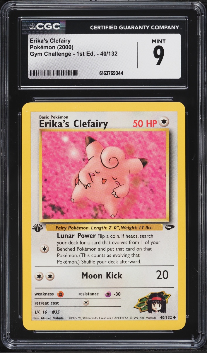 2000 Pokemon Gym Challenge 1st Edition Erika's Clefairy #40 CGC 9 MINT
