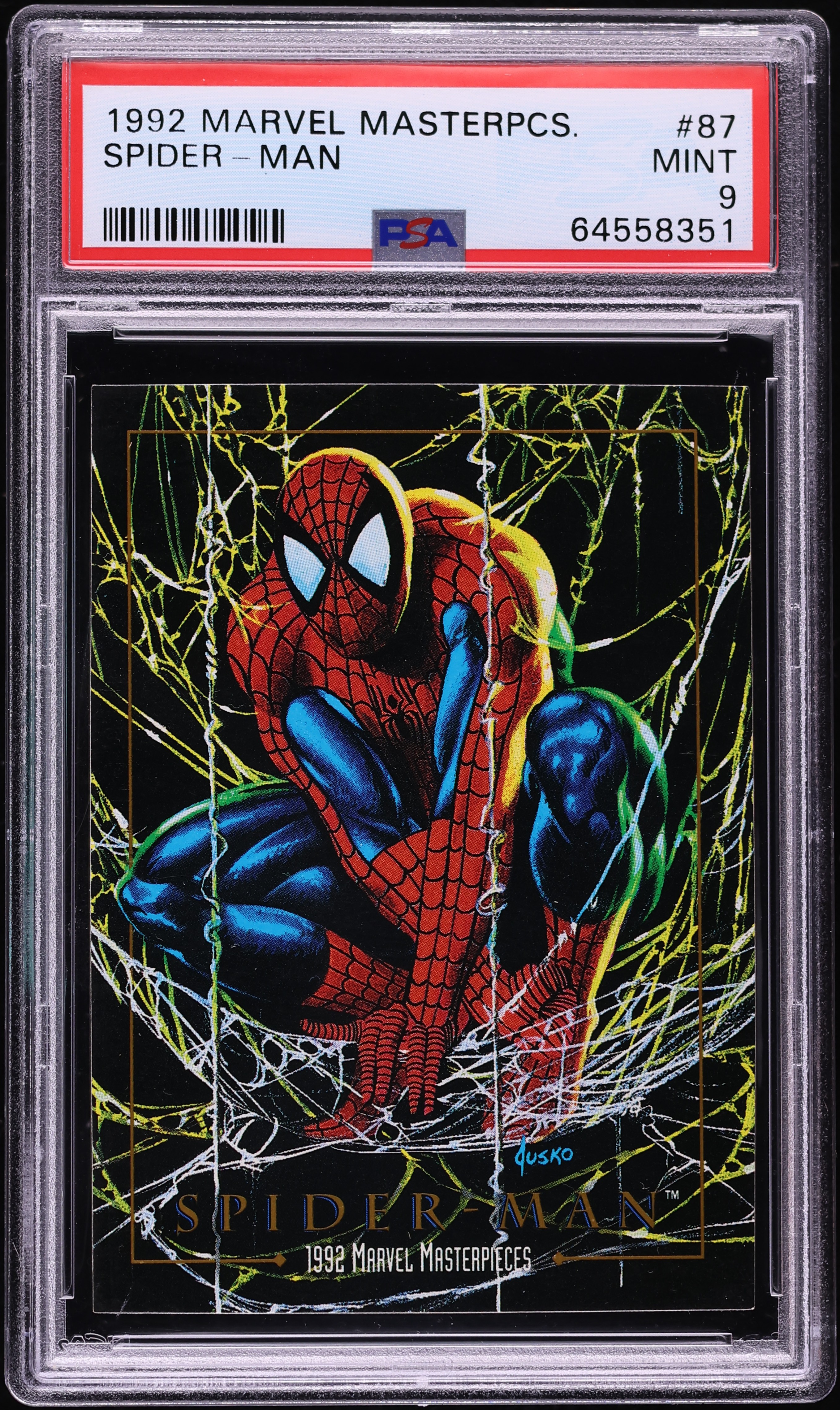 1992 Skybox Marvel Masterpieces Spider-Man #87 PSA 9 MINT