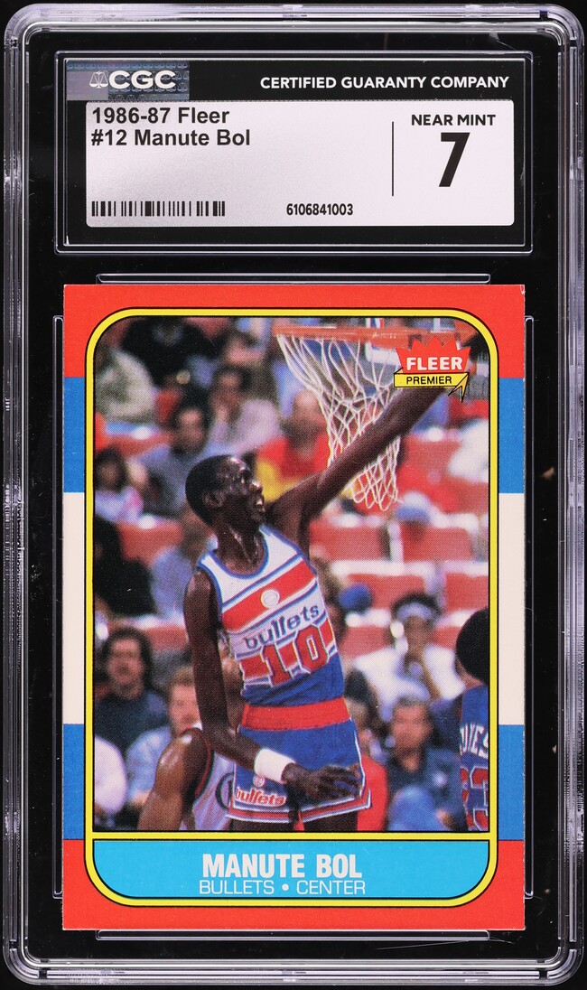 1986 Fleer Basketball Manute Bol ROOKIE #12 CGC 7 NRMT