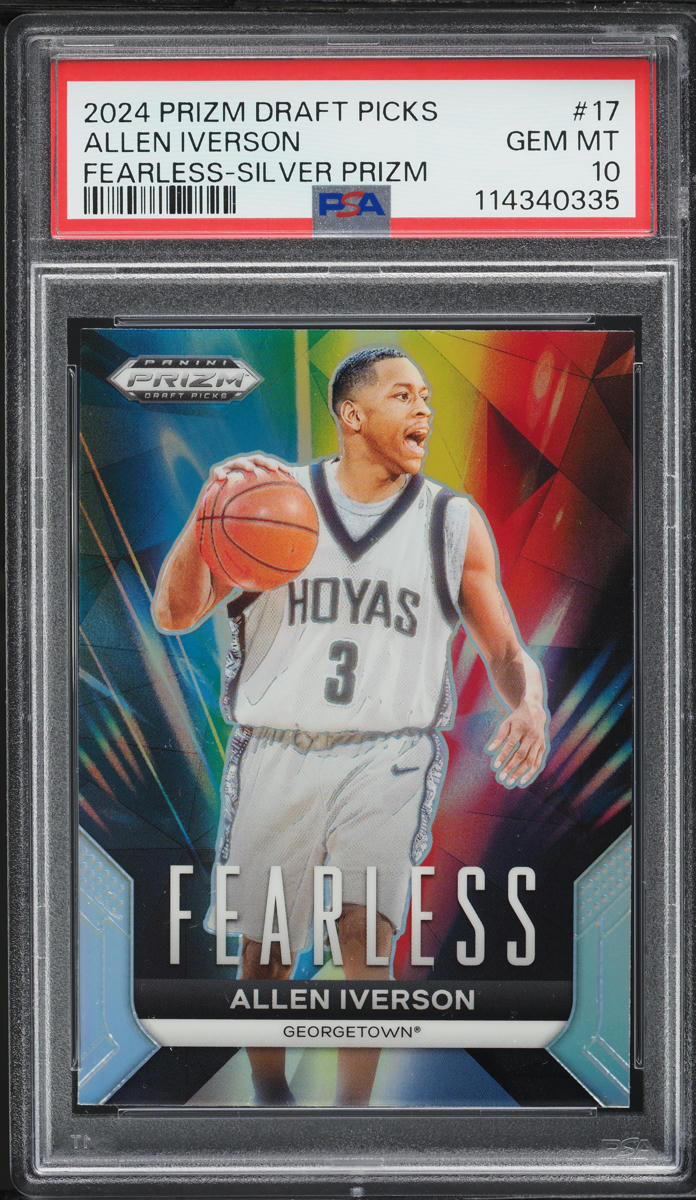 2024 Panini Prizm Draft Picks Fearless Silver Prizm Allen Iverson #17 PSA 10 GEM