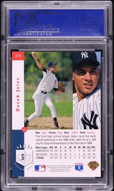 1993 SP Foil Derek Jeter ROOKIE #279 PSA 9 MINT