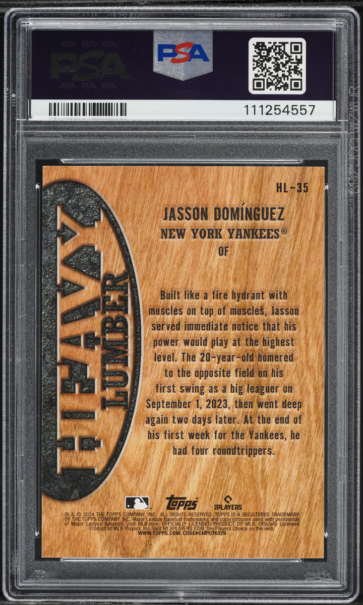 2024 Topps Heavy Lumber Series 2 Jasson Dominguez ROOKIE #HL35 PSA 9 MINT
