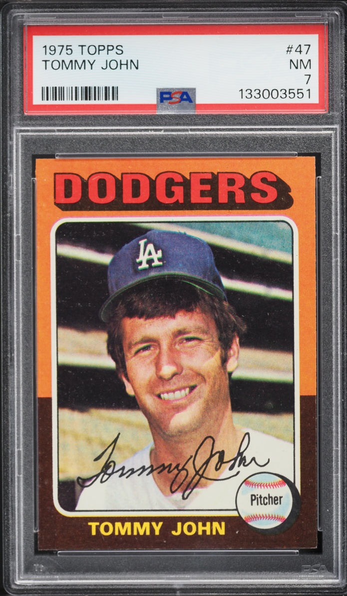 1975 Topps Tommy John #47 PSA 7 NRMT