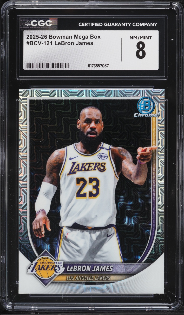 2025 Bowman Chrome Mega Box LeBron James #BCV-121 CGC 8 NM-MT