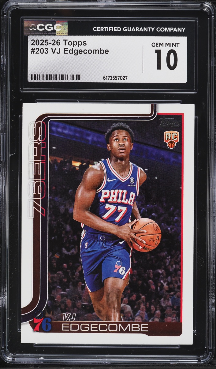 2025 Topps Basketball VJ Edgecombe ROOKIE #203 CGC 10 GEM MINT