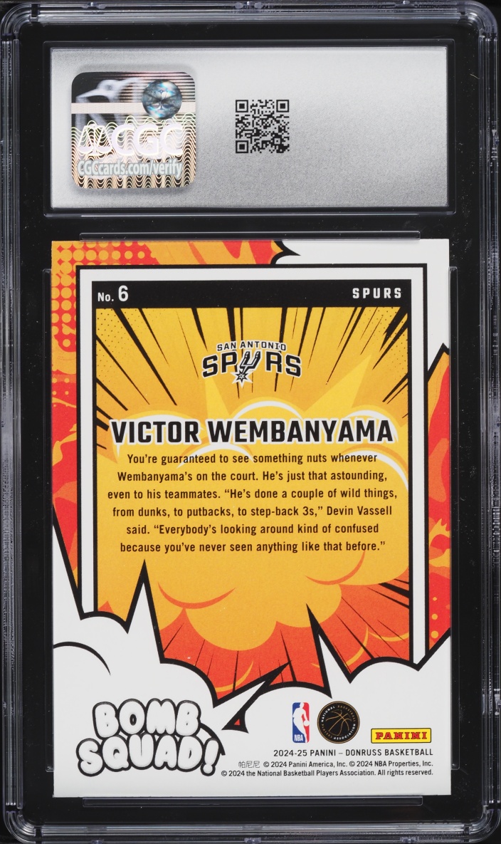 2024 Donruss Bomb Squad! Victor Wembanyama #6 CGC 10 GEM MINT