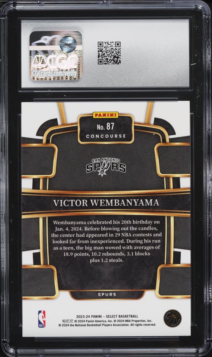2023 Select Concourse Retail Victor Wembanyama ROOKIE #87 CGC 9 MINT