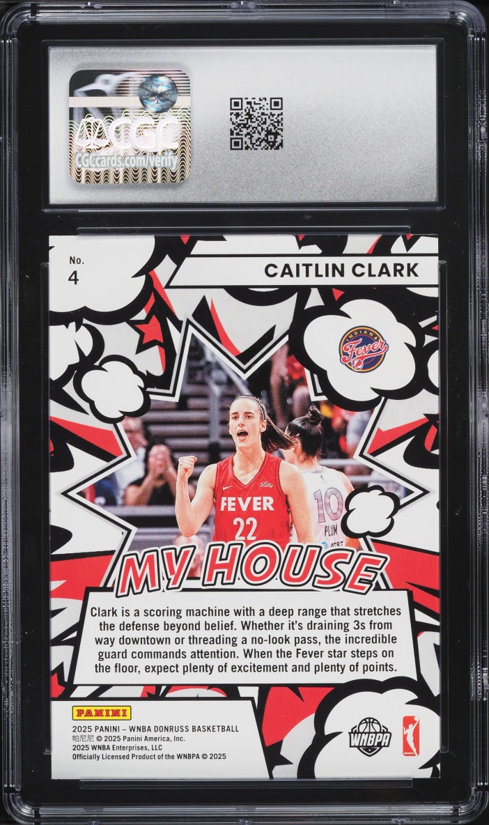 2025 Donruss WNBA My House Caitlin Clark #4 CGC 10 GEM MINT